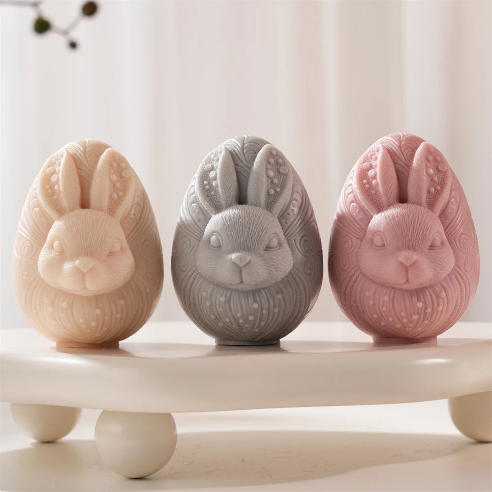 Easter Egg Rabbit Candle Silicone Mold DIY Craft