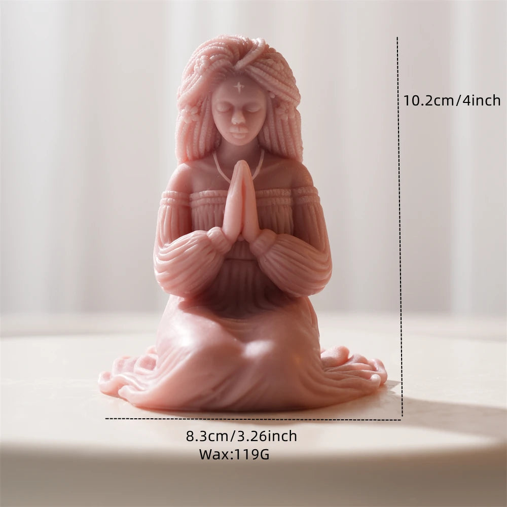 Prayer Women Statue Candle Silicone Mold for Wax