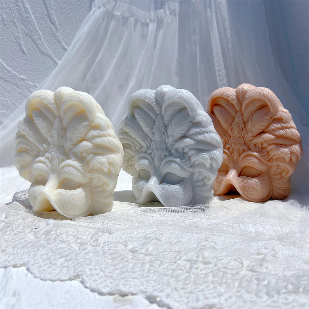 Mardi Gras Masks Candle Silicone Mold
