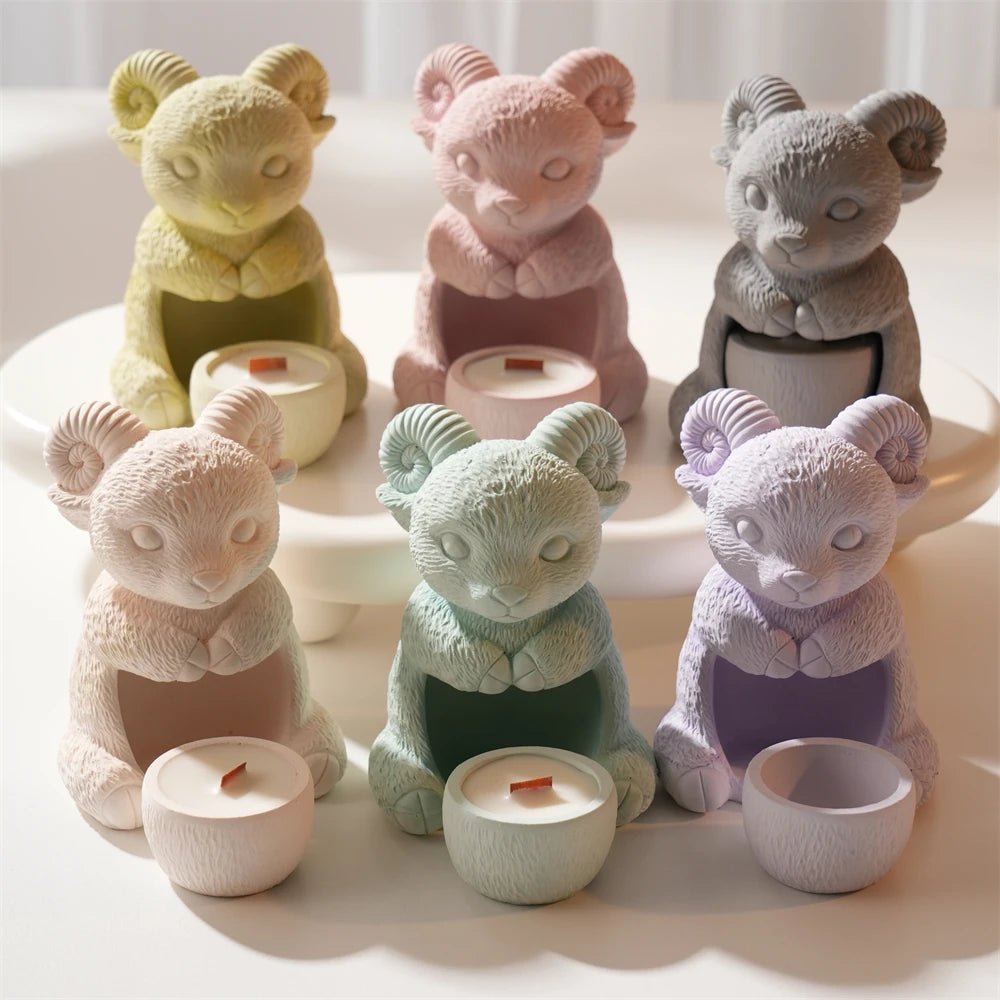 Hollow Sheep Silicone Candle Mold for Tea Light Holders