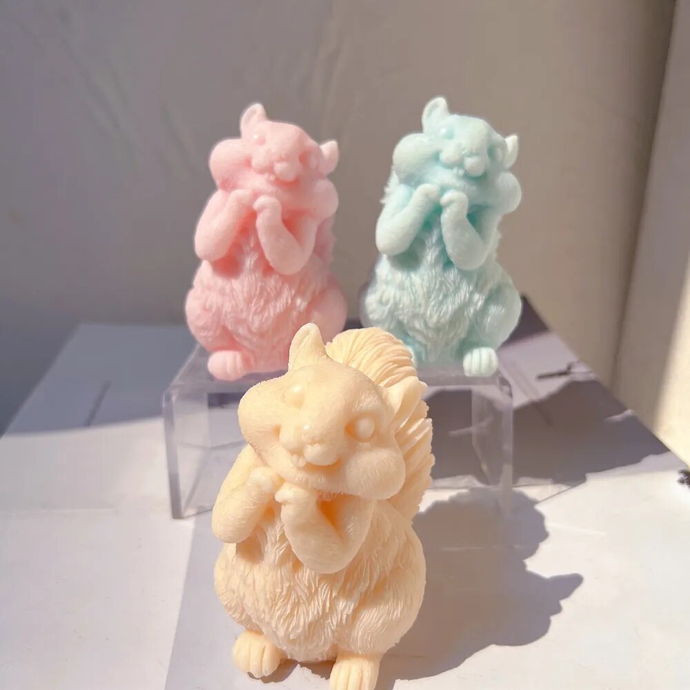 Cute Squirrel Silicone Candle Mold