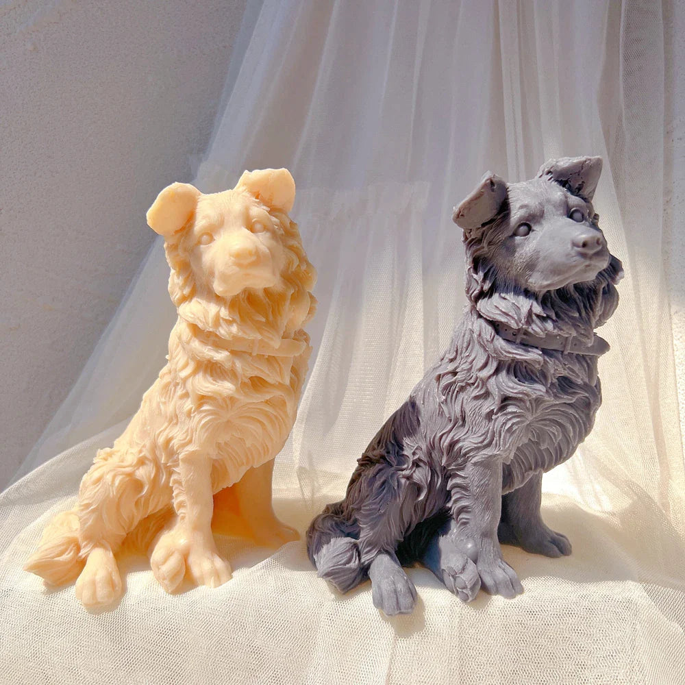 Border Collie Candle Mold Silicone