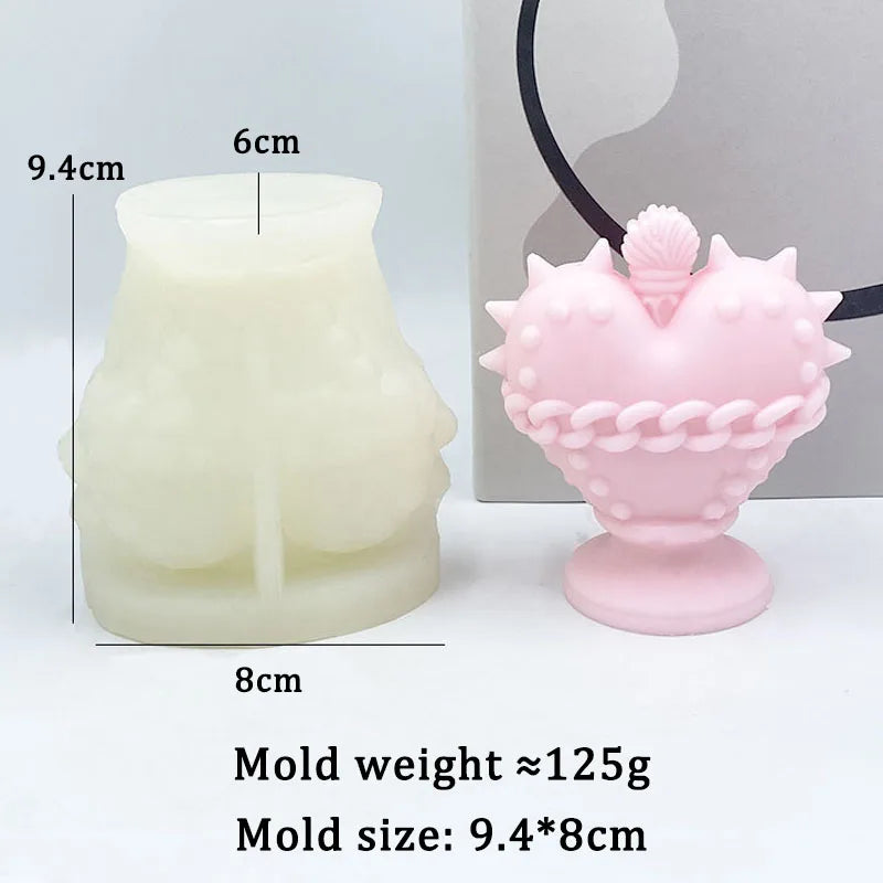 Rose Heart Shaped Candle Mold Silicone