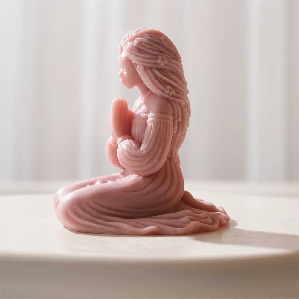 Prayer Women Statue Candle Silicone Mold for Wax