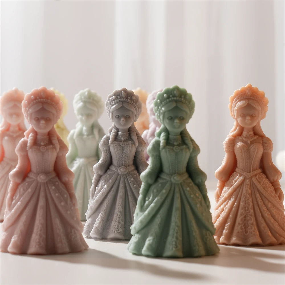3D Crown Girl Silicone Candle Mold