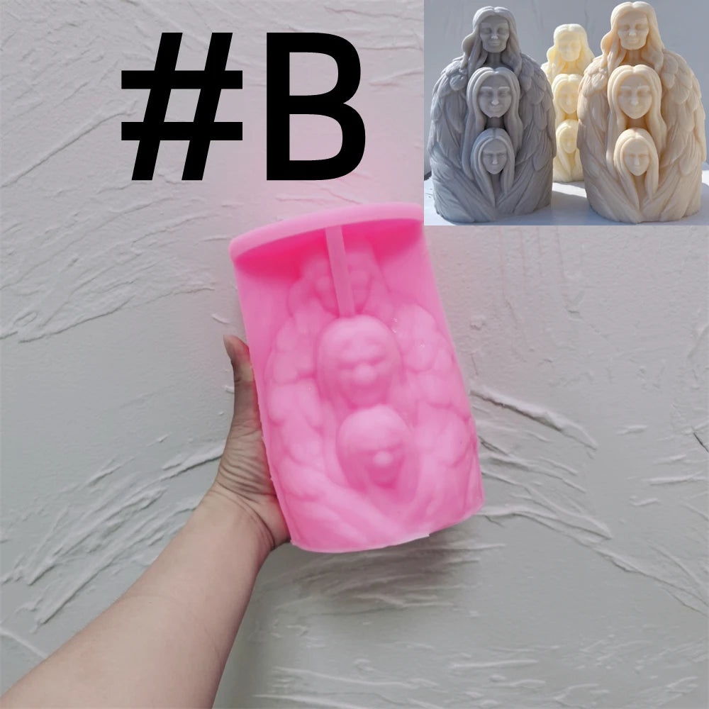 Three-Headed Male and Female Body Candle Mold