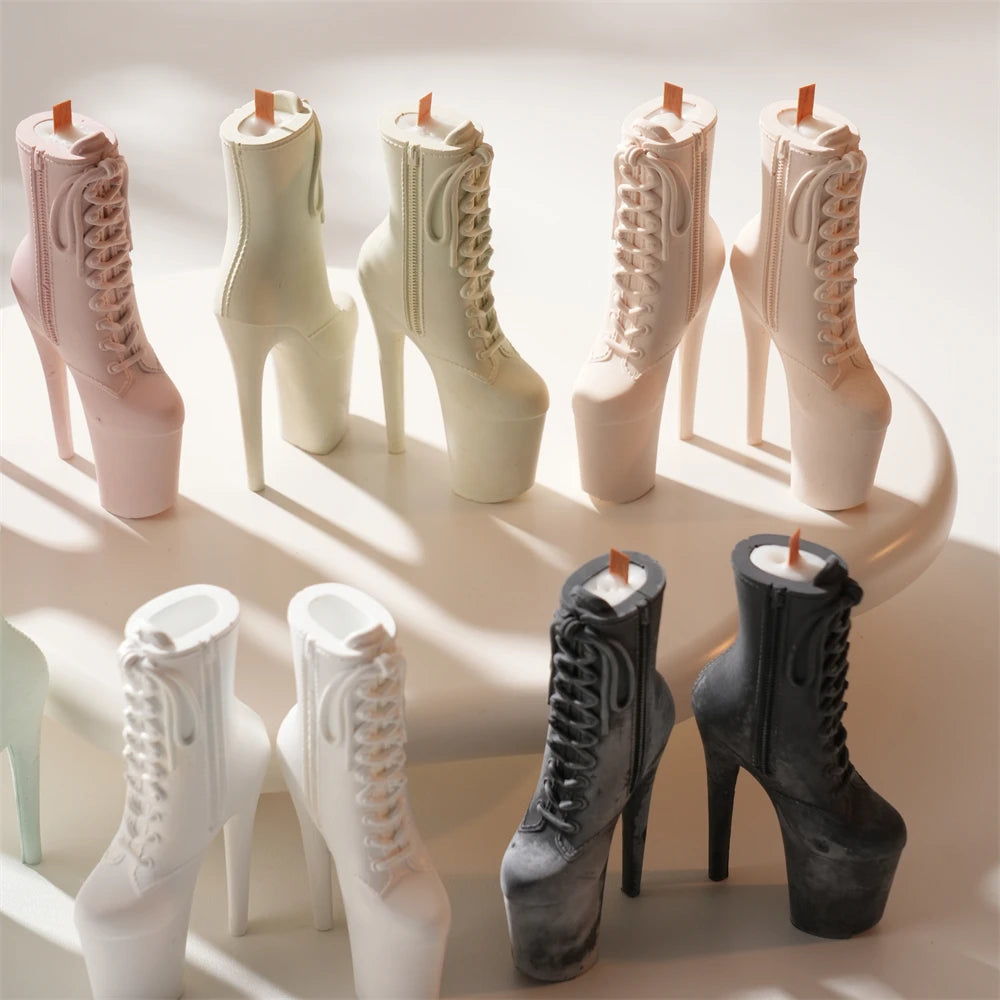 High Heel Boot Concrete Candle Vessel Silicone Mold