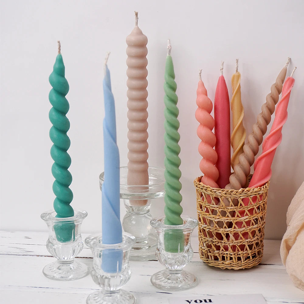 Spiral Twist Long Rod Candle Mold