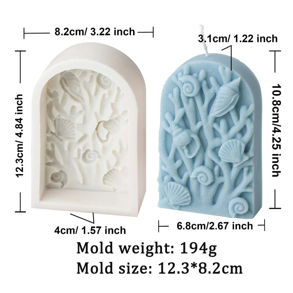 Coral Pillar Candle Silicone Mold