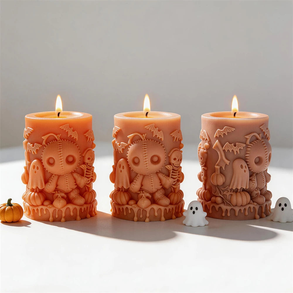 Haunted Pillar Silicone Candle Mold for Halloween