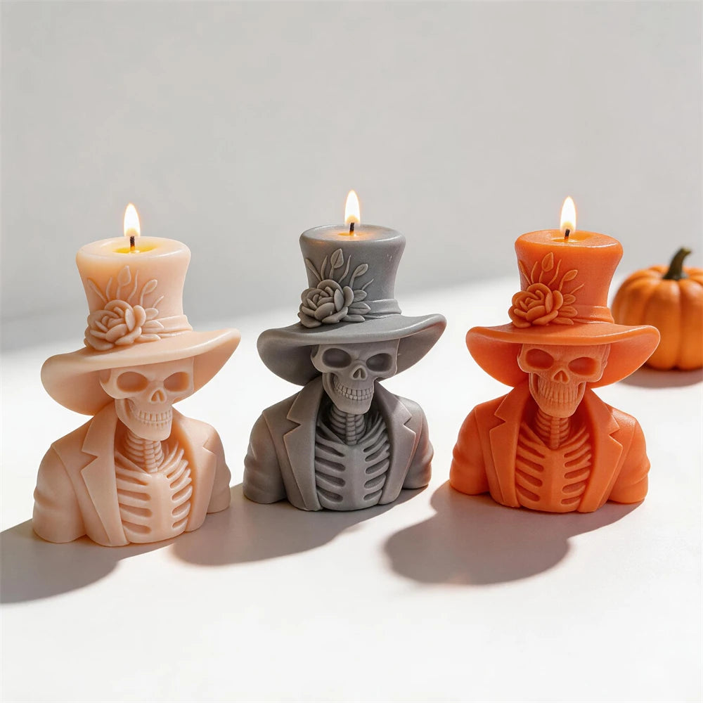 Halloween Zombie Skeleton Silicone Candle Mold