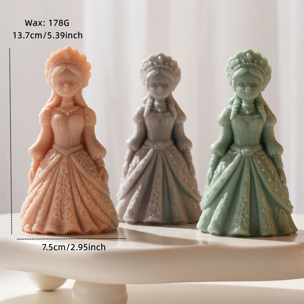 3D Crown Girl Silicone Candle Mold