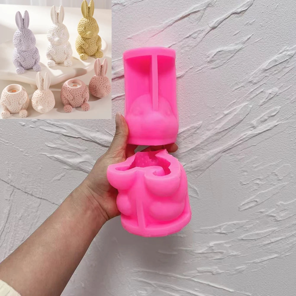 Bunny & Bear House Candle Jar Mold – Cute Silicone Mould