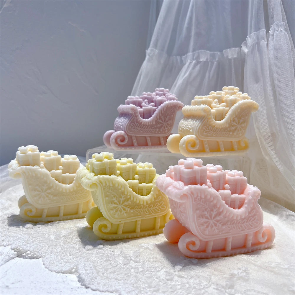 Christmas Santa’s Sleigh Silicone Candle Mold