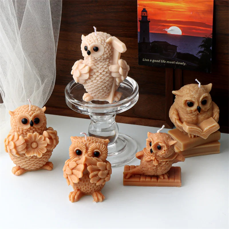 3D Owl Silicone Candle Mold