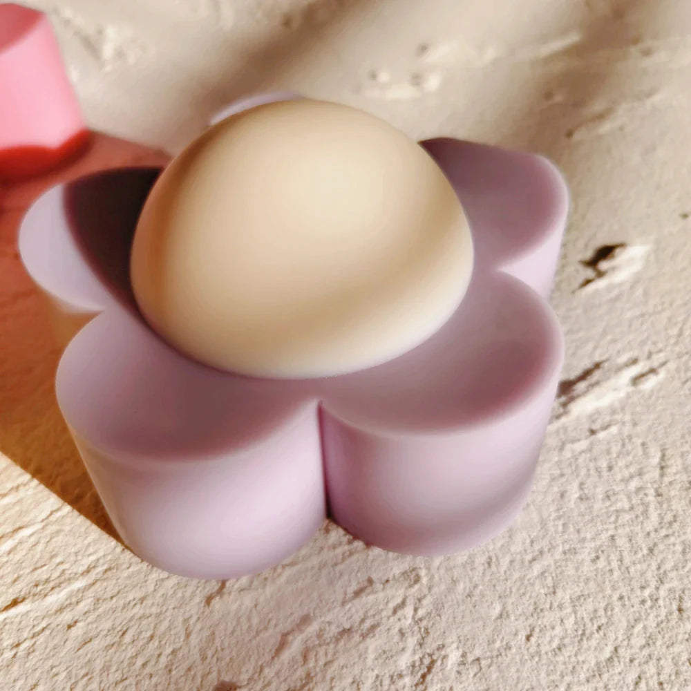 Pastel Flower Shaped Silicone Candles Mold