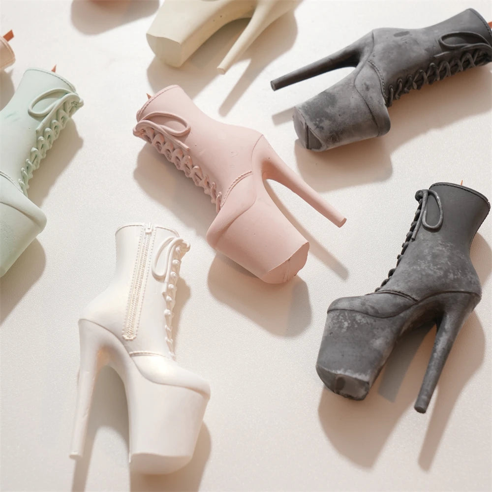 High Heel Boot Concrete Candle Vessel Silicone Mold