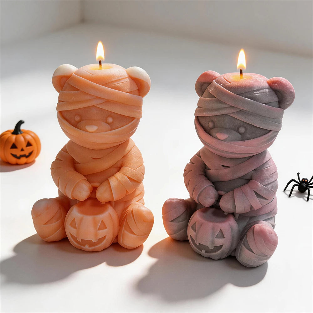Halloween Mummy Bear Silicone Candle Mold