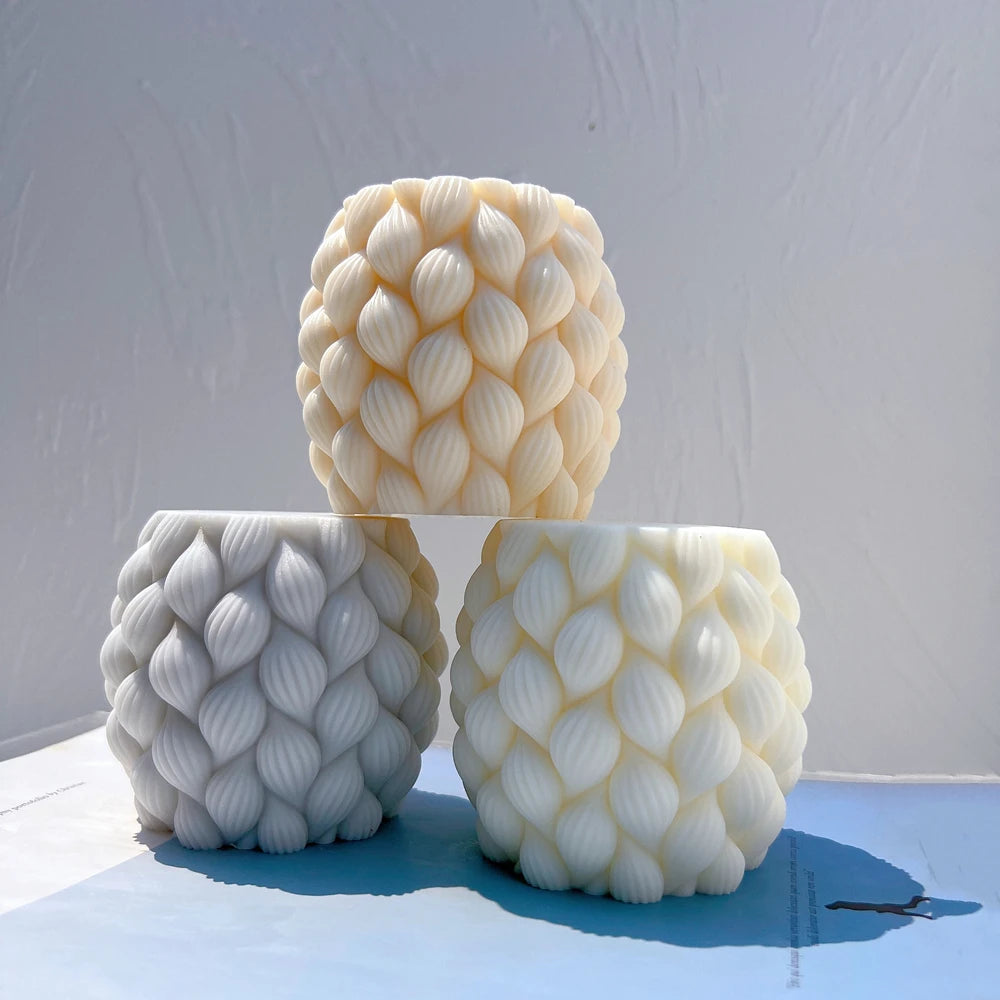 Ribbed Raindrop Column Candle Mold