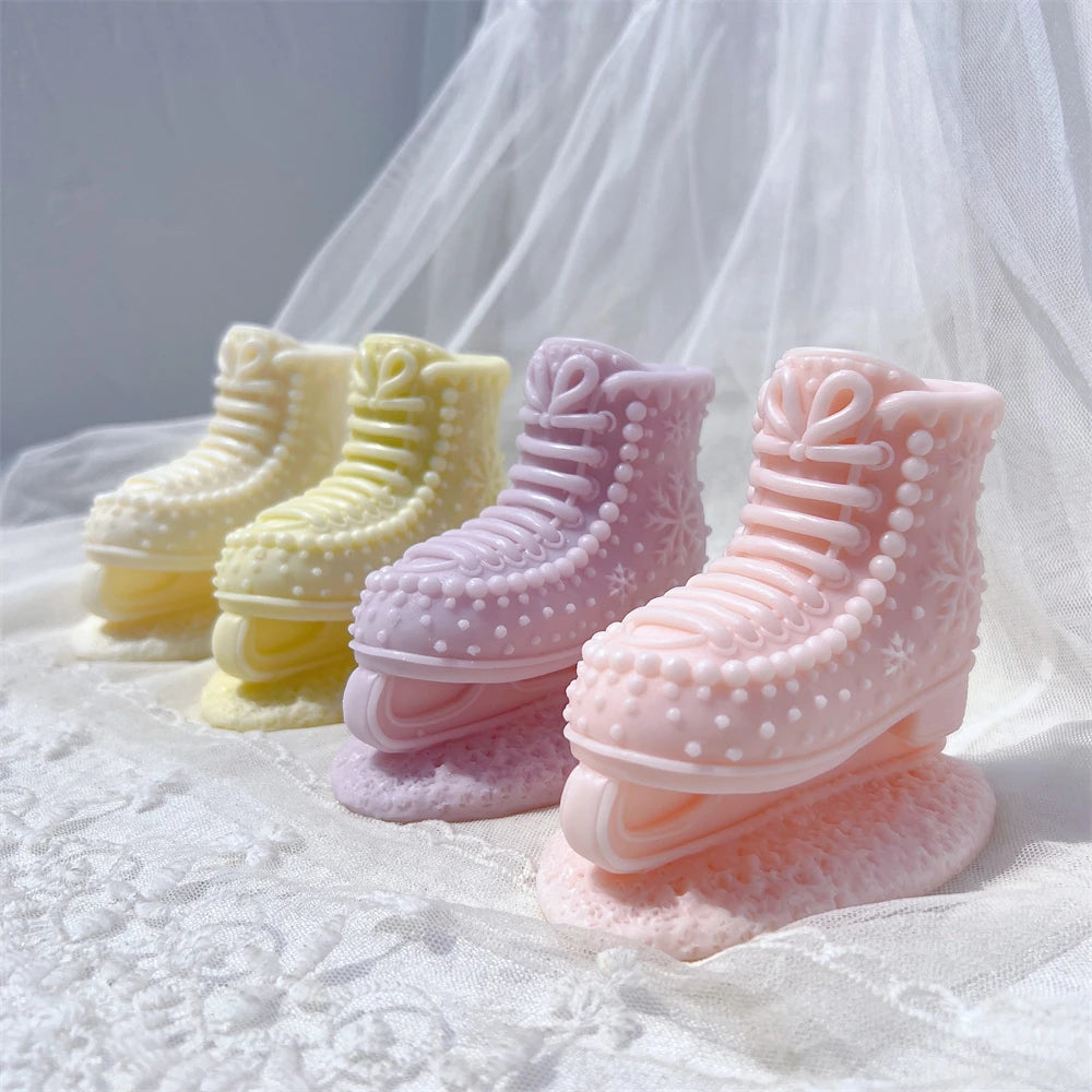Gingerbread Ice Skates Shoe Candle Mold