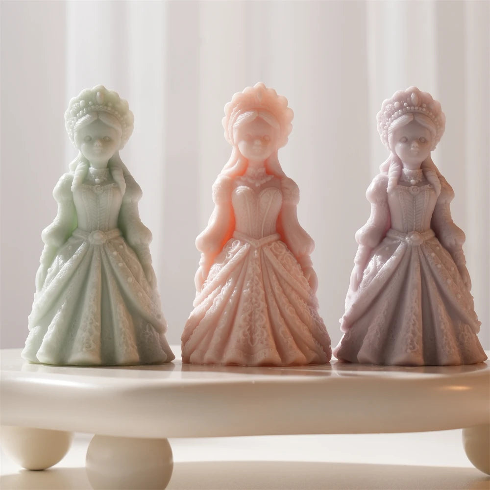 3D Crown Girl Silicone Candle Mold