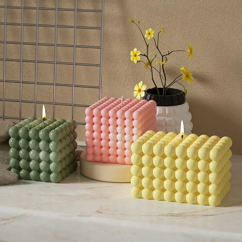Multi Size Bubble Cube Candle Mold