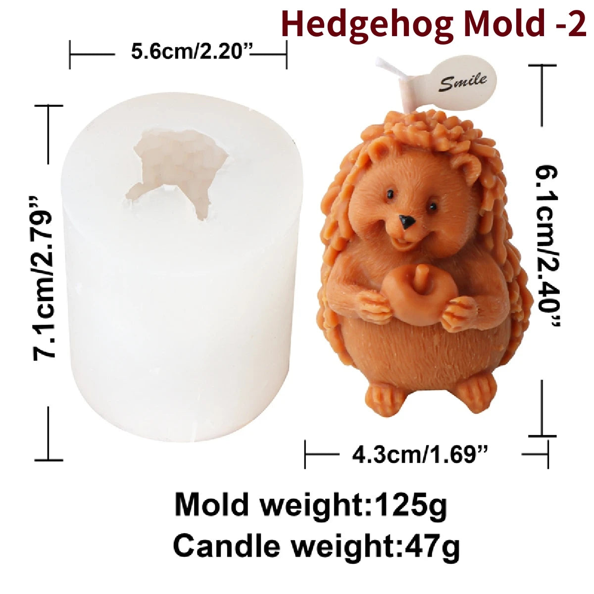 Cute Hedgehog Candle Mold