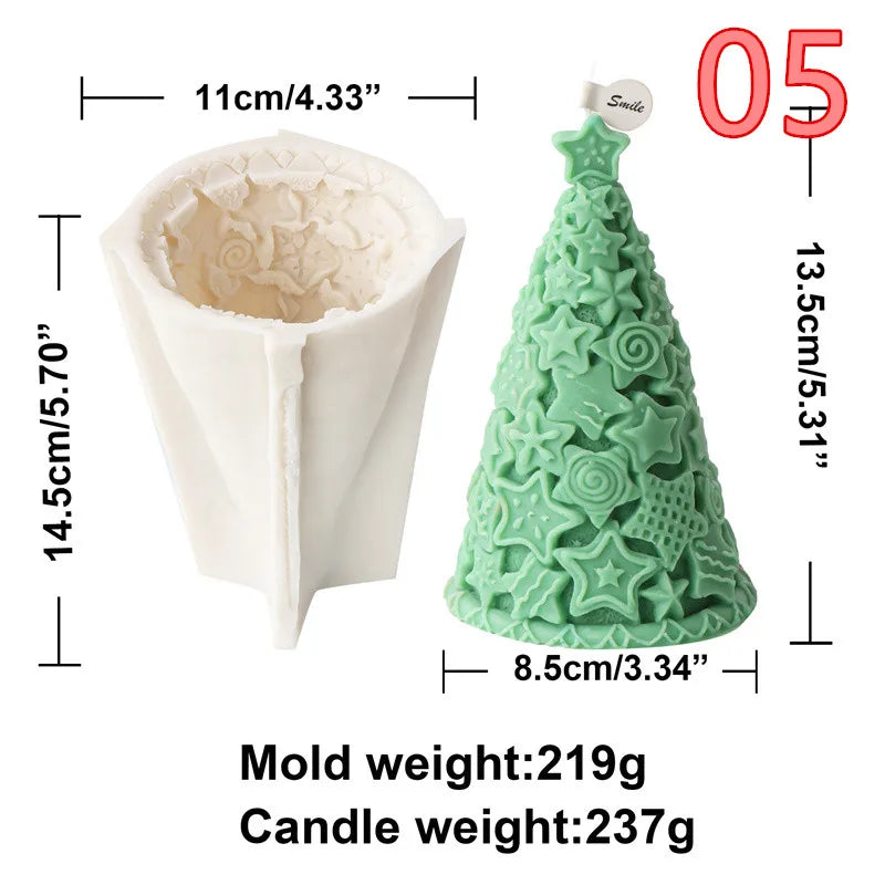 Enchanted Forest Christmas Tree Candle Molds