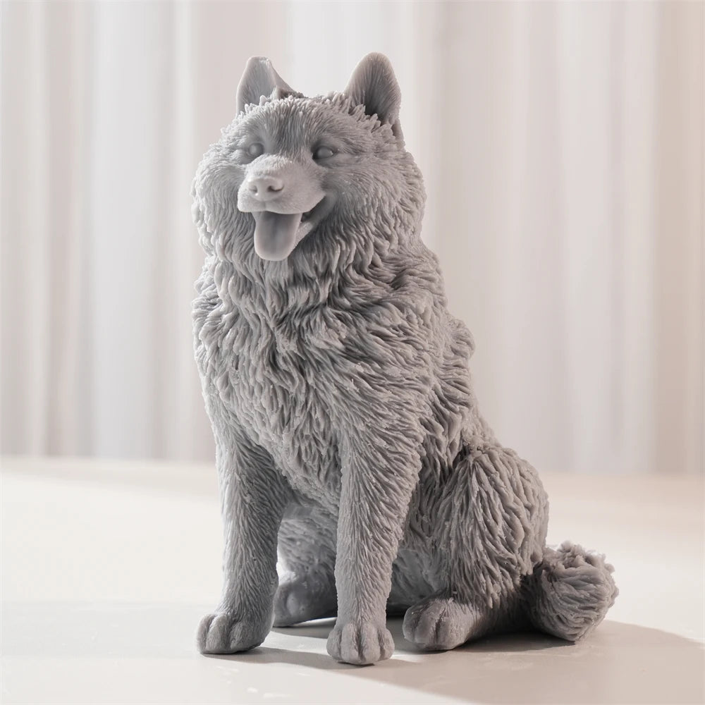 Large Sitting Alaskan Malamute Silicone Candle Mold