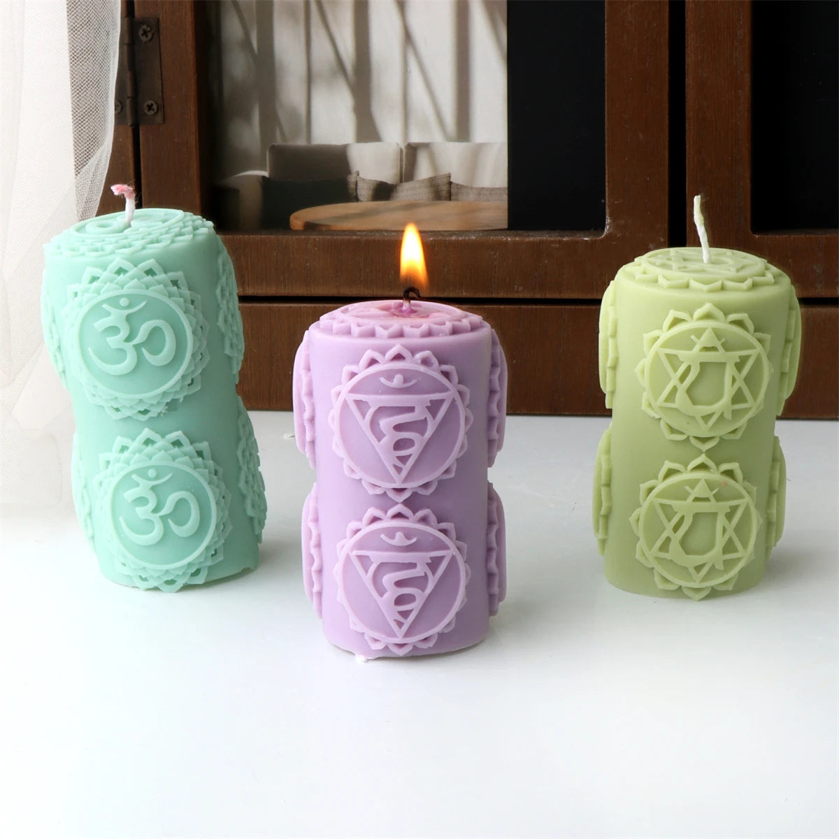 Chakras Pillar Silicone Candle Mold