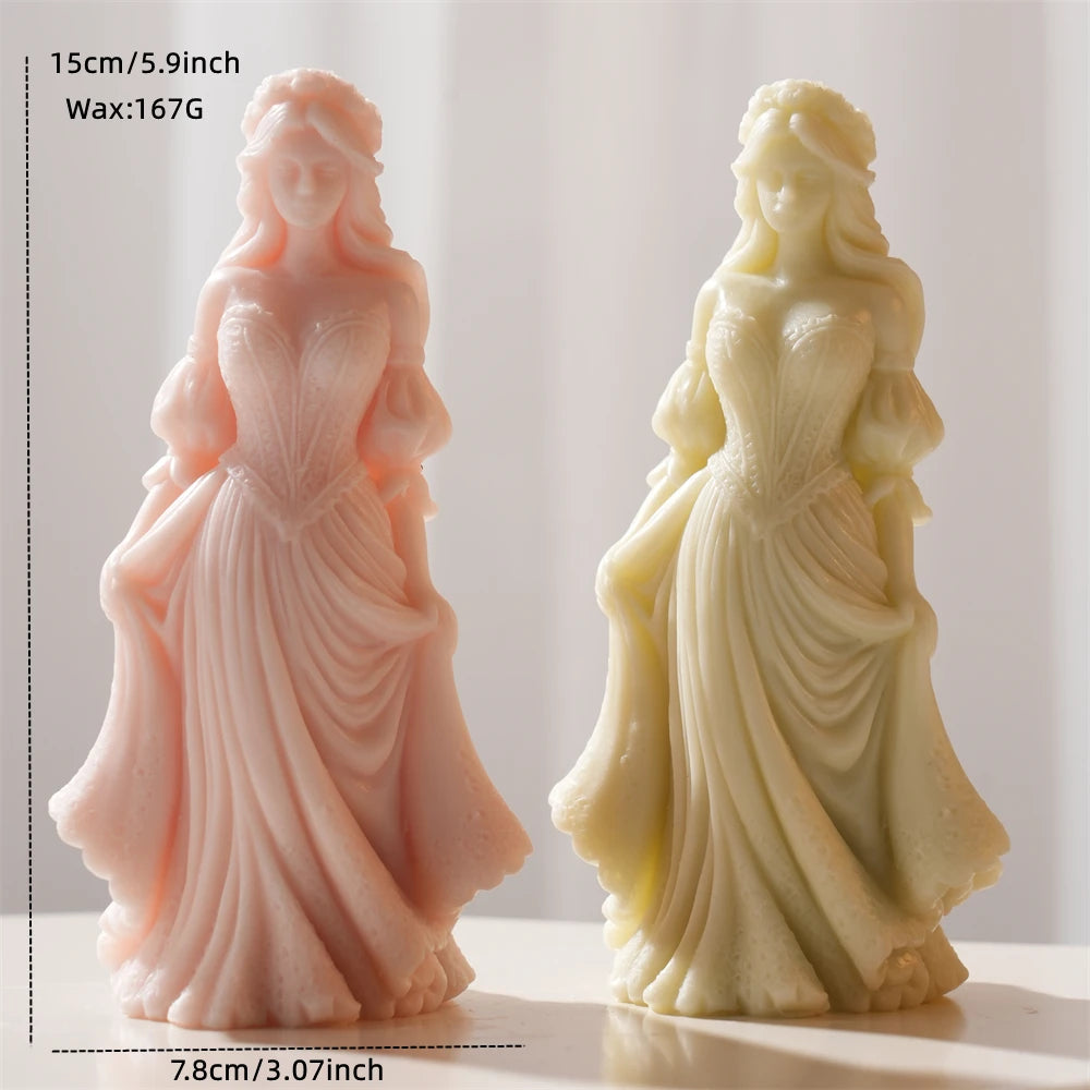 3D Elegant Woman Silicone Candle Mold