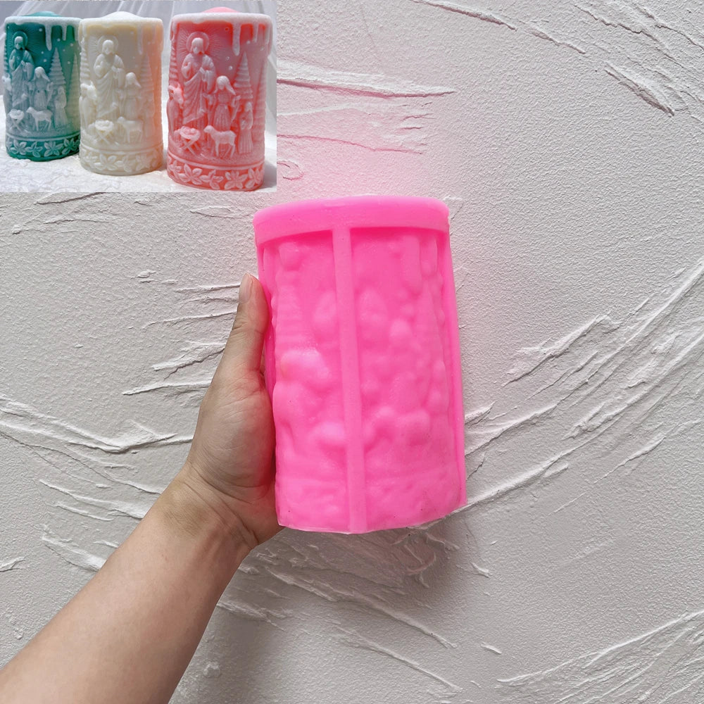 Santa Claus & Christmas Column Silicone Candle Molds