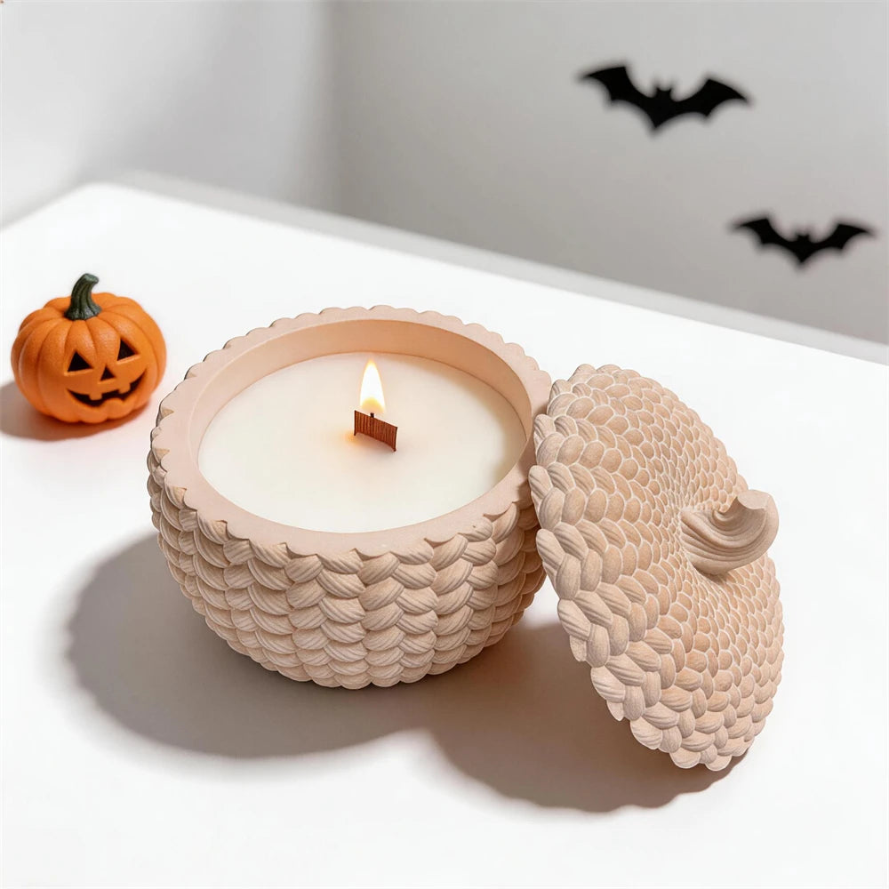 Knit Pumpkin Candle Vessel Silicone Mold