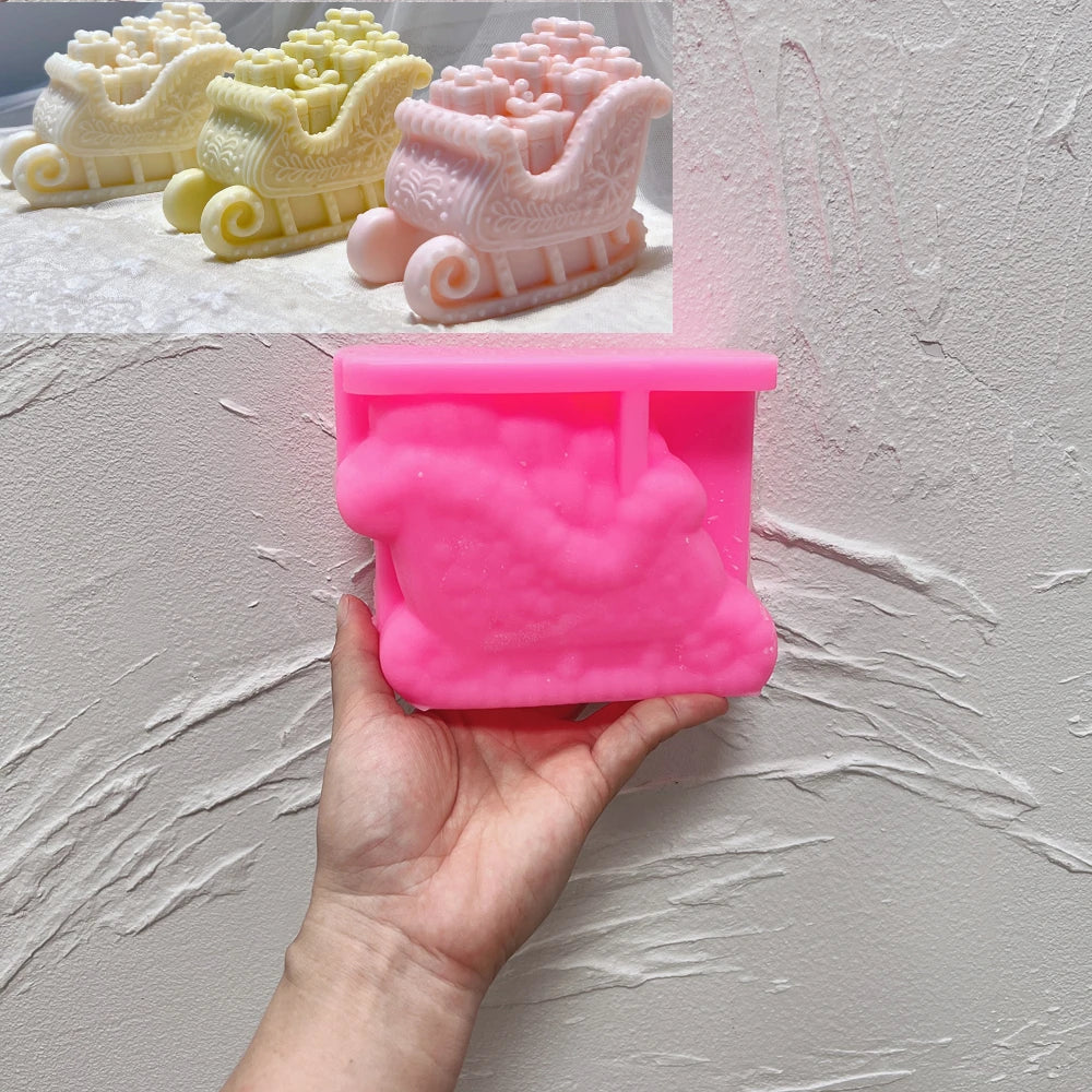 Christmas Santa’s Sleigh Silicone Candle Mold