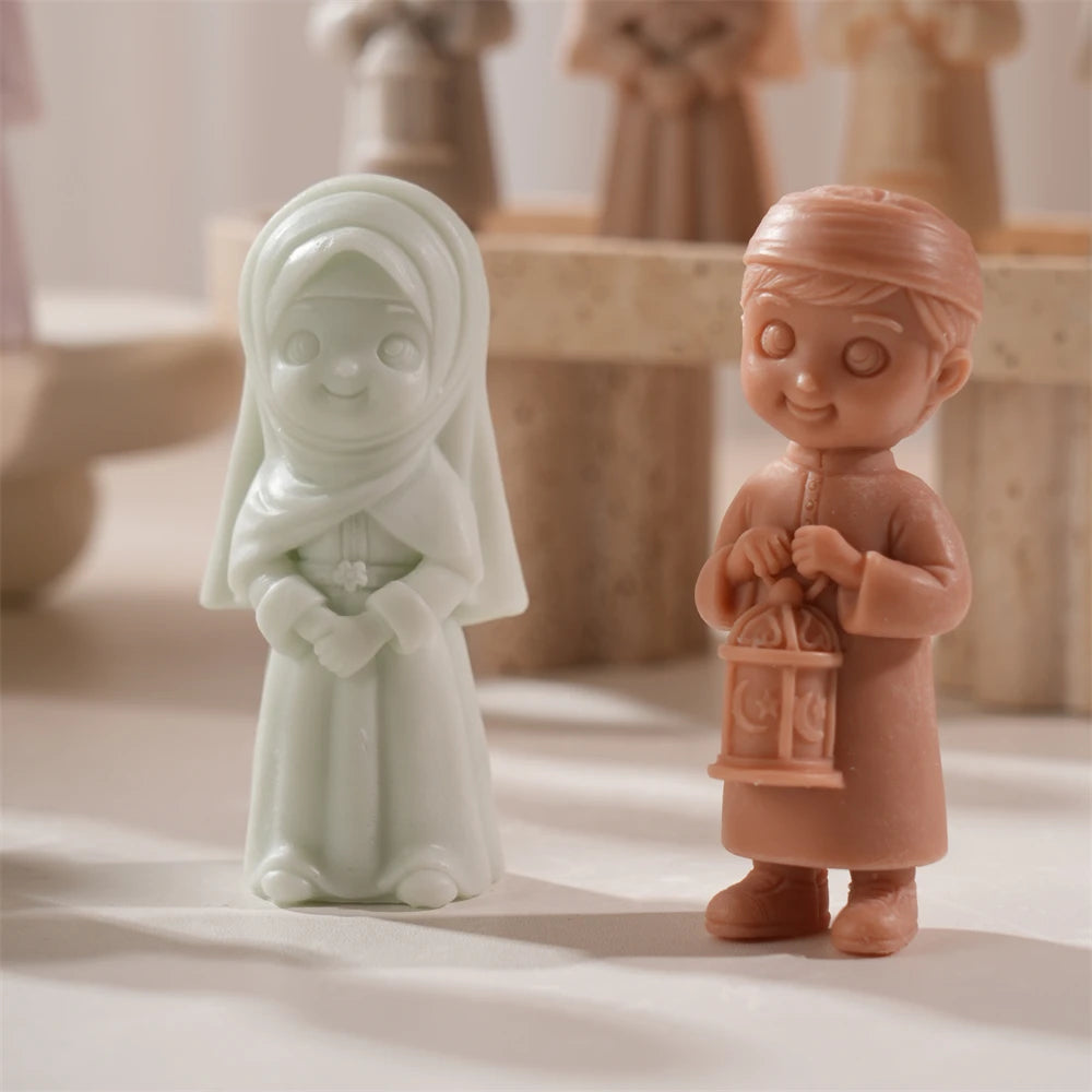 Ramadan Kareem Girl & Boy Figurine Candle Mold