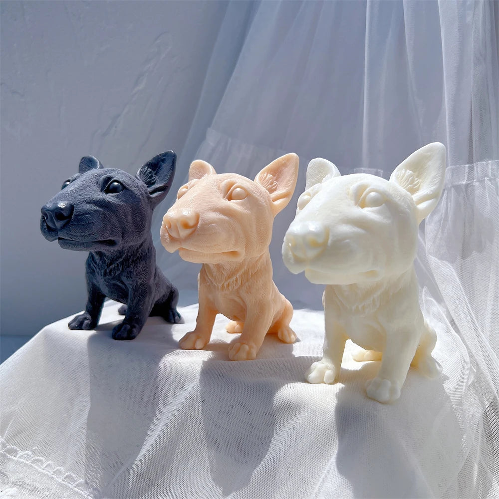 Bullhead Terrier Statue Candle Silicone Mold