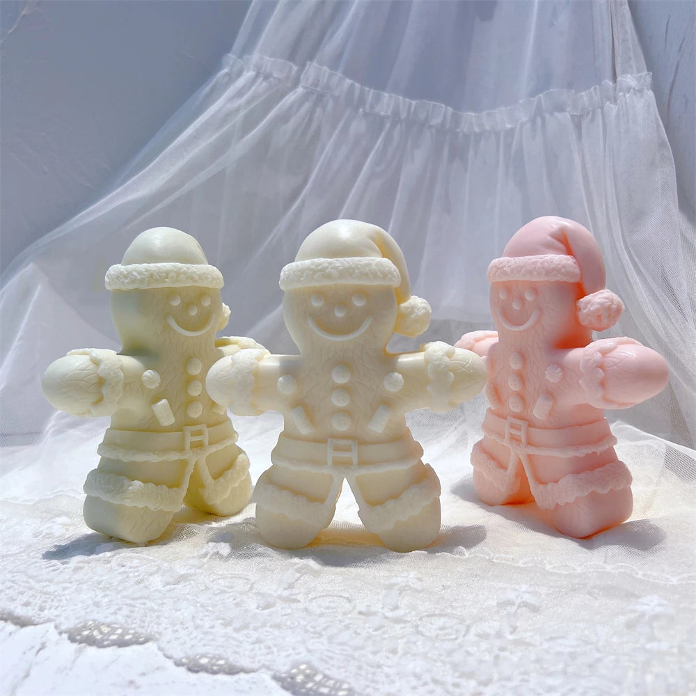 3D Gingerbread Man Silicone Candle Mold