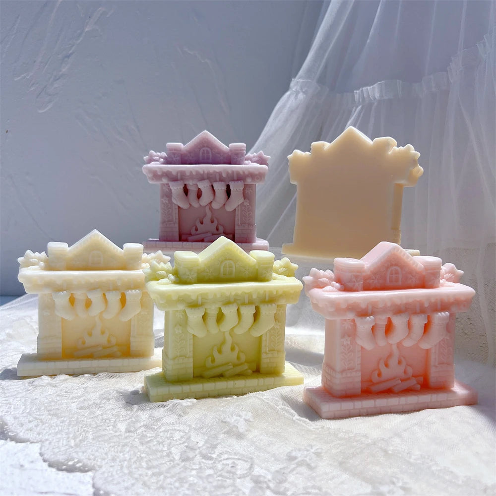Christmas Fireplace Silicone Candle Mold