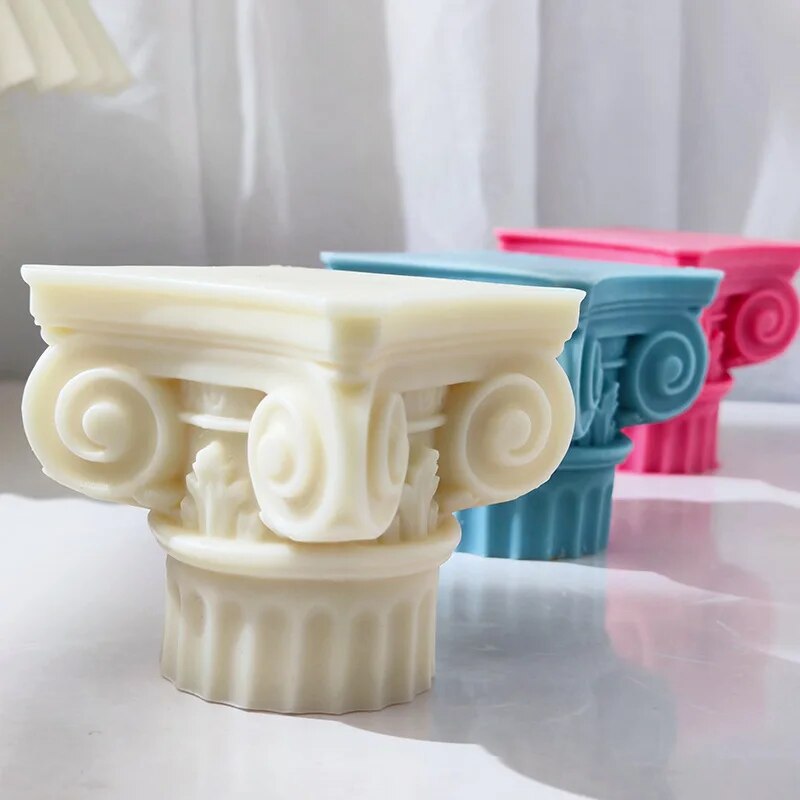 Large Roman Pillar Candle Mold Classic Corinthian