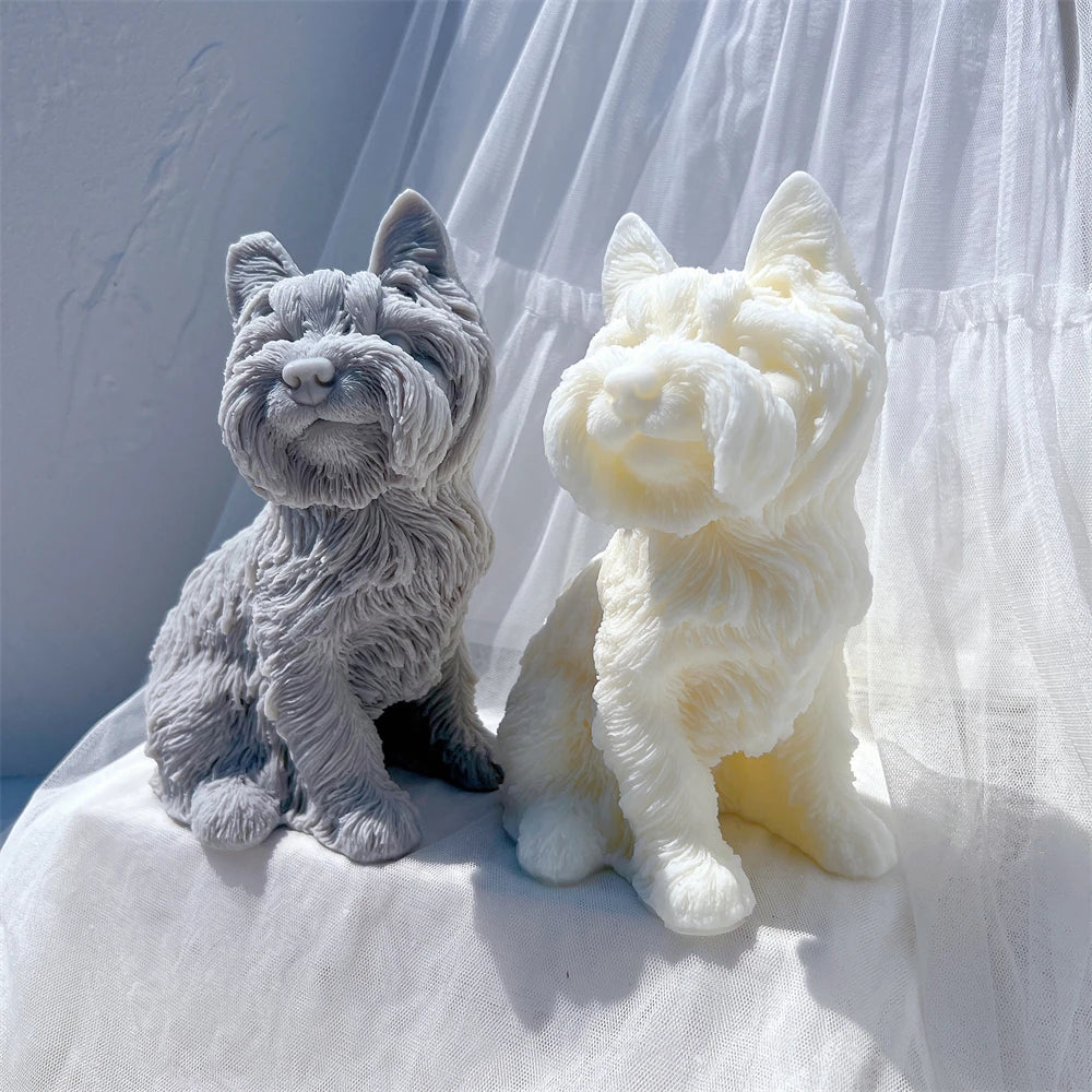 Yorkshire Terrier Dog Statue Candle Silicone Mold