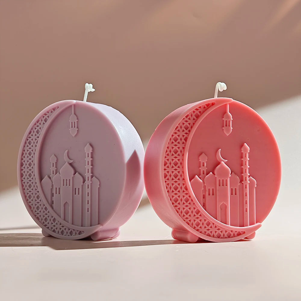 Mosque Style Round Moon Candle Mold