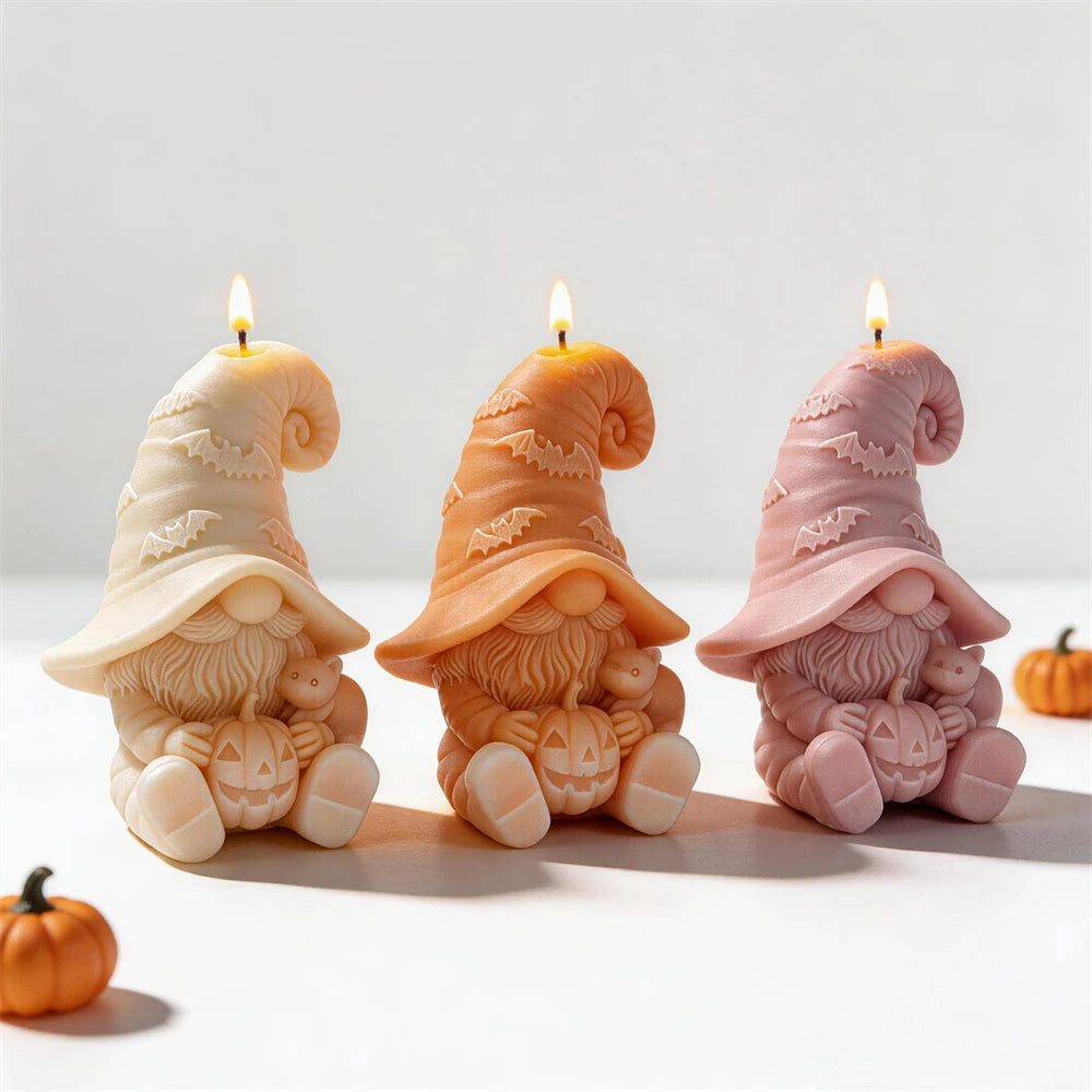 Halloween Bat Cat Gnome Silicone Candle Mold