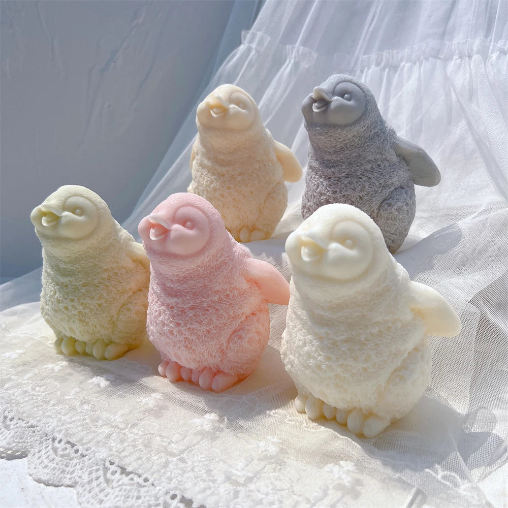 Cute Penguin Statue Candle Mold