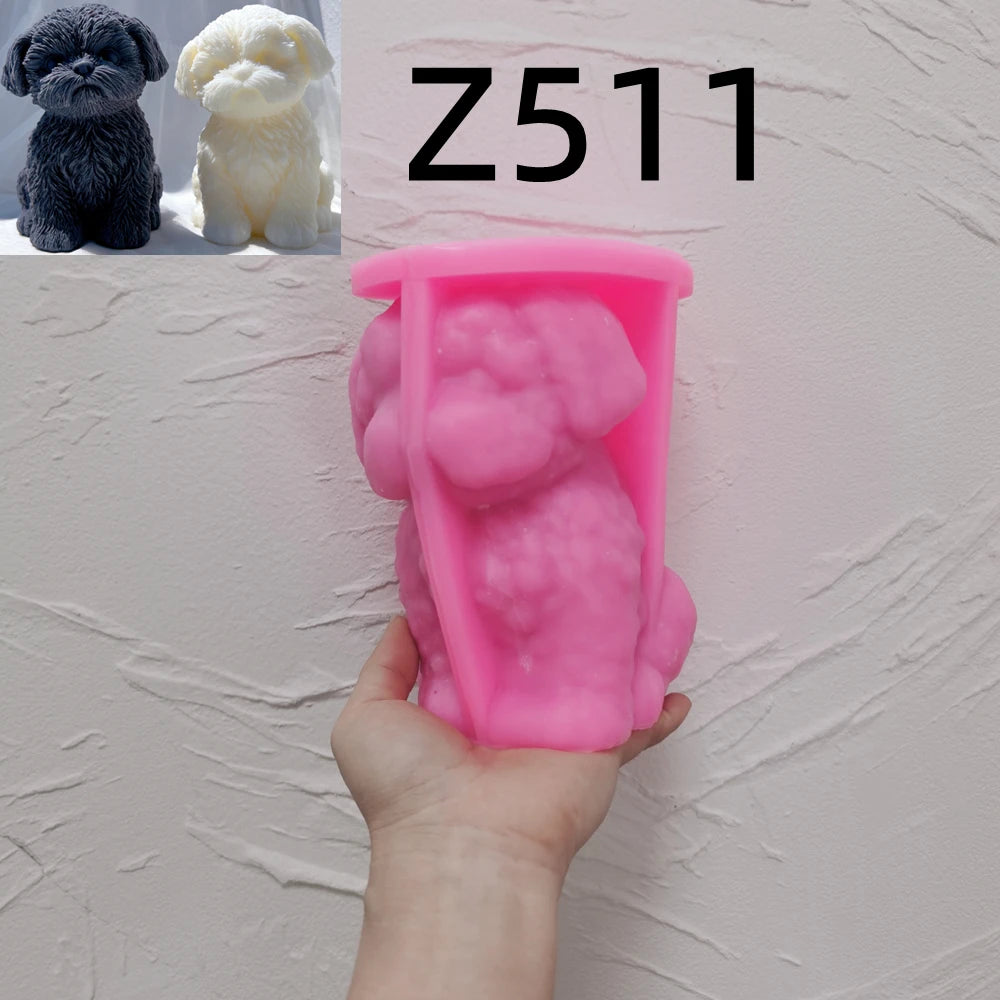 Sitting Shih Tzu Puppy Silicone Candle Mold