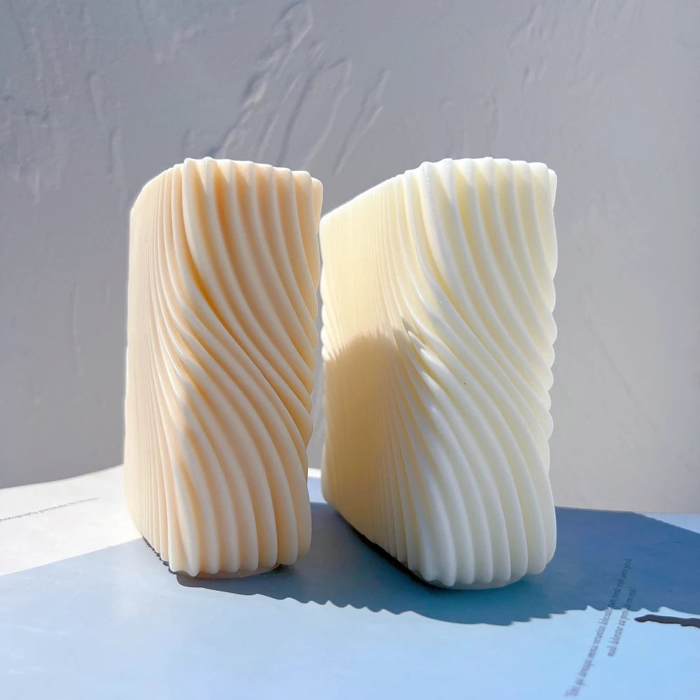 Block Square Swirl Candle Mold