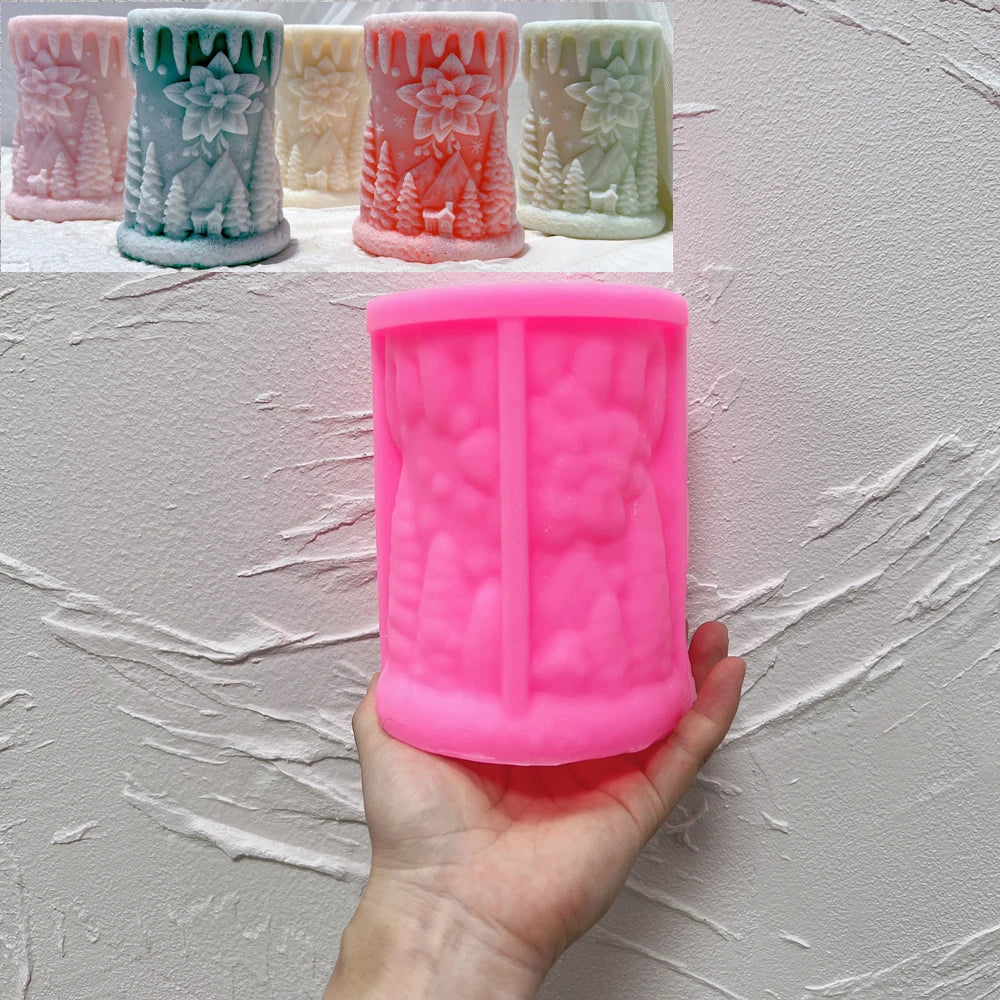Santa Claus & Christmas Column Silicone Candle Molds