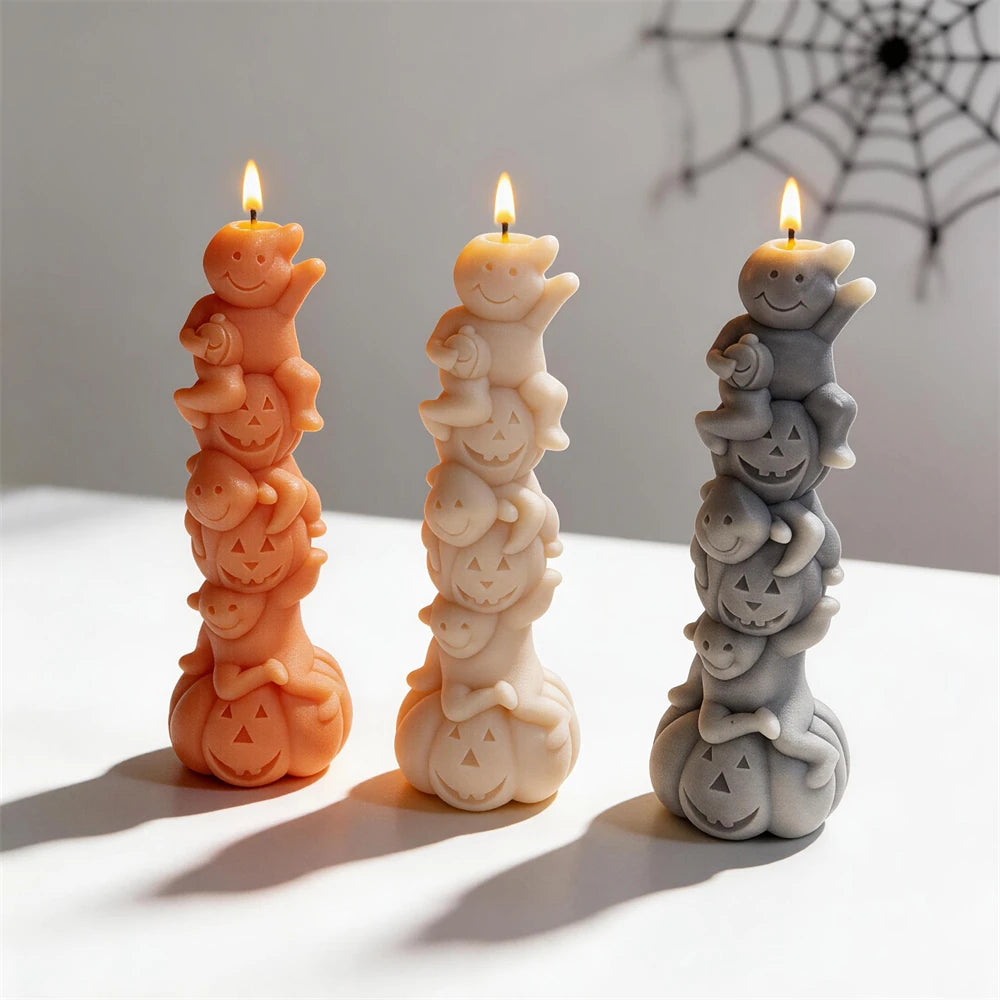 Pumpkin Tower Silicone Candle Mold for Halloween