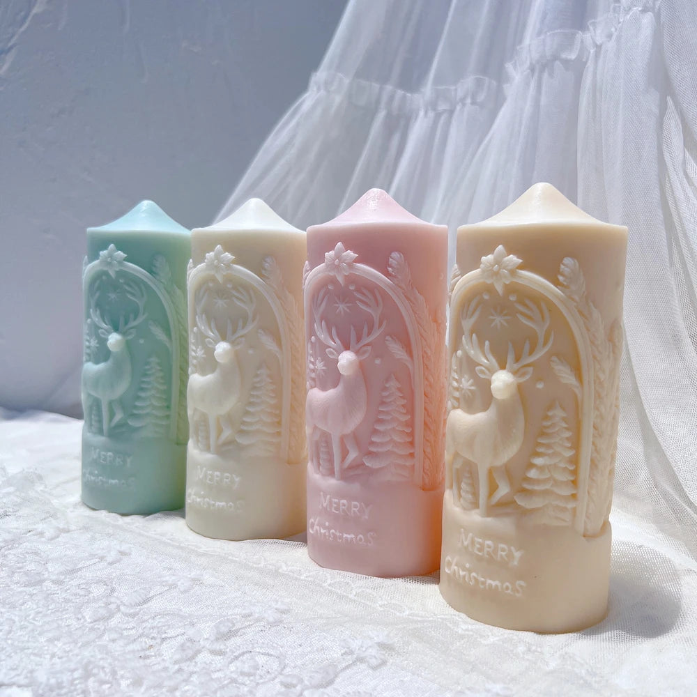 Santa Claus & Christmas Column Silicone Candle Molds