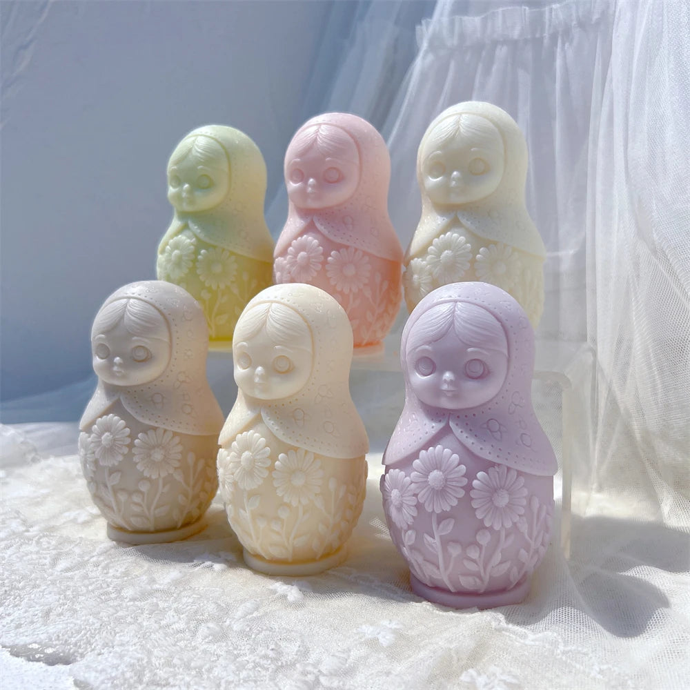 Matryoshka Russian Doll Silicone Candle Mold