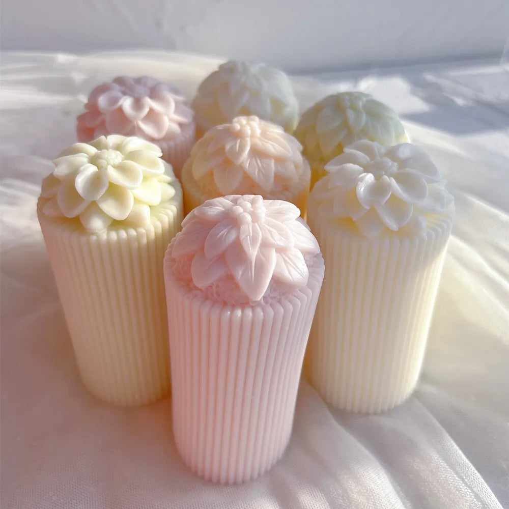 Cylindrical Pillar Flower Candle Mold